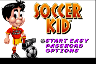 Soccer Kid title screen for Jaguar